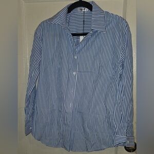 Classic Blue Stripe Woman's Button-Up Shirt